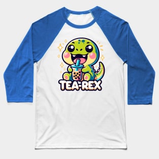 Funny Bubble Tea Rex Pun Baseball T-Shirt